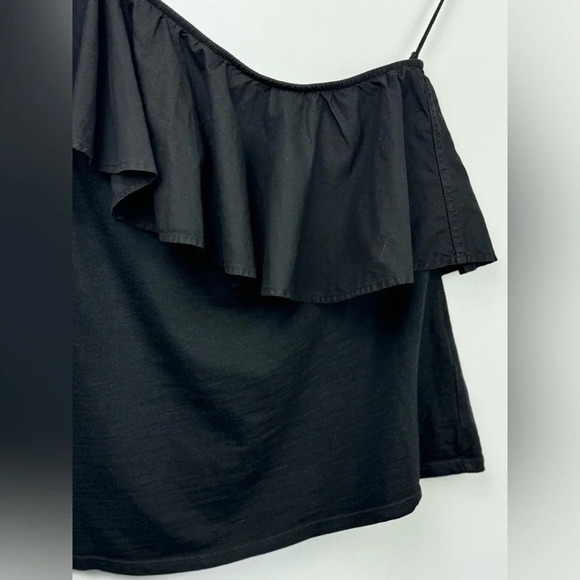 Nation LTD Ila Ruffle One shoulder in Jet Black size Large - Picture 6 of 7
